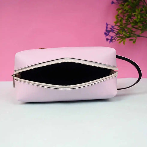 Personalized PU Box Pouch with Charm- Light Pink